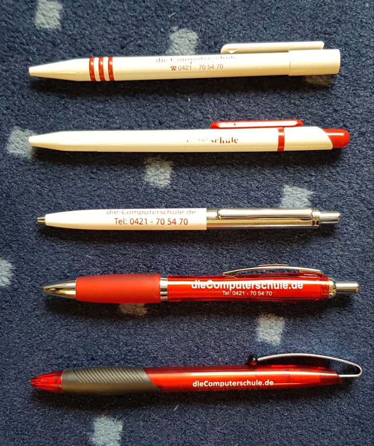 Kugelschreiber im Laufe der Zeit